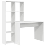 Desk with Shelf White 138,5 x 55 x 143 cm Engineered Wood