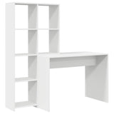 Desk with Shelf White 138.5 x 55 x 143 cm Engineered wood - Front View