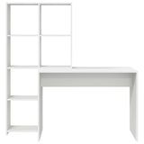 Desk with Shelf White 138.5 x 55 x 143 cm Engineered wood - 45-Degree Angle
