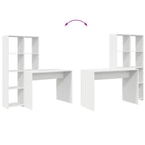 Desk with Shelf White 138.5 x 55 x 143 cm Engineered wood - Extra Image