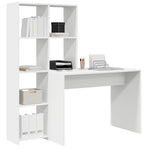 Desk with Shelf White 138,5 x 55 x 143 cm Engineered Wood
