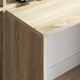 Desk with Shelf Sonoma oak 138.5 x 55 x 143 cm Engineered wood - Top-Down View