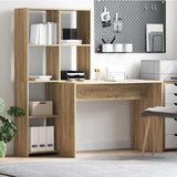 Desk with Shelf Sonoma oak 138.5 x 55 x 143 cm Engineered wood