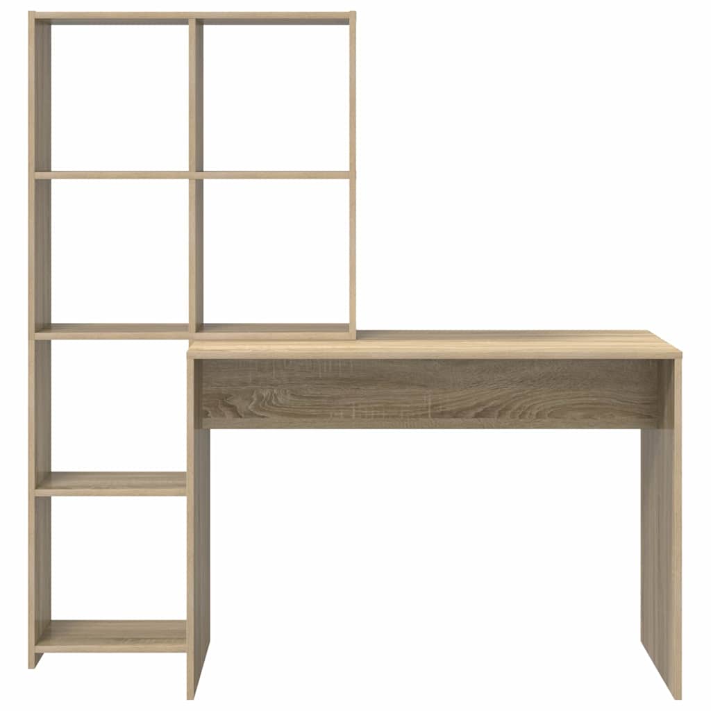 Desk with Shelf Sonoma Oak 138,5 x 55 x 143 cm Engineered Wood