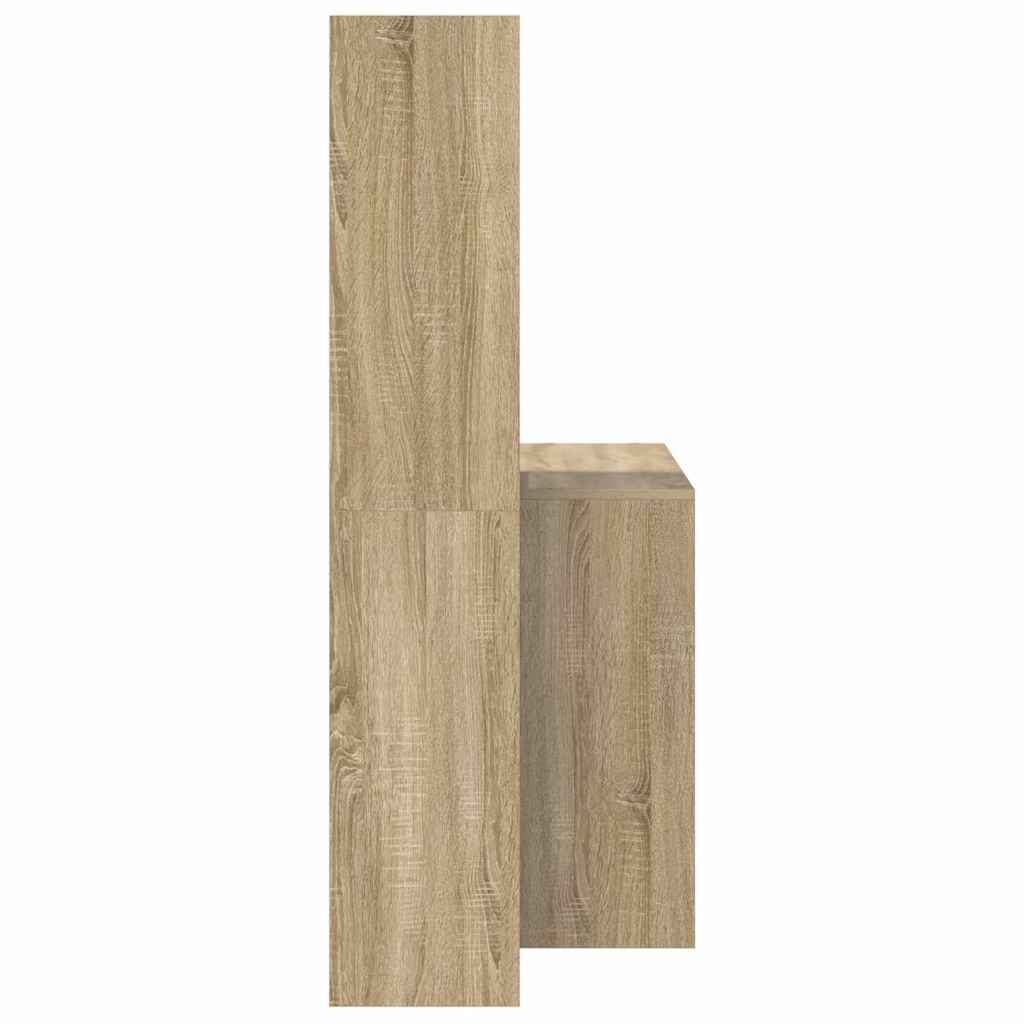 Desk with Shelf Sonoma Oak 138,5 x 55 x 143 cm Engineered Wood