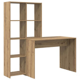 Desk with Shelf Artisan oak 138.5 x 55 x 143 cm Engineered wood - Front View