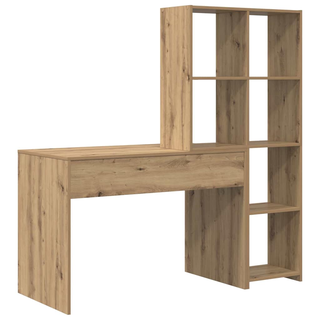 Desk with Shelf Artisan oak 138.5 x 55 x 143 cm Engineered wood