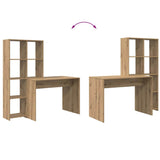 Desk with Shelf Artisan oak 138.5 x 55 x 143 cm Engineered wood - Extra Image