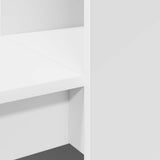 Desk with Shelf White 122 x 67 x 145 cm Engineered Wood - Close-Up Angle