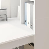 Desk with Shelf White 122 x 67 x 145 cm Engineered Wood - Top-Down View