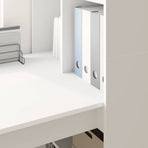 Desk White Engineered Wood 122 x 67 x 145 cm