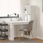 Desk White Engineered Wood 122 x 67 x 145 cm