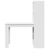 Desk with Shelf White 122 x 67 x 145 cm Engineered Wood - 45-Degree Angle