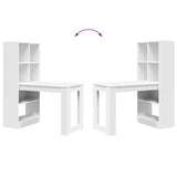 Desk with Shelf White 122 x 67 x 145 cm Engineered Wood - Extra Image