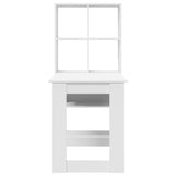 Desk with Shelf White 122 x 67 x 145 cm Engineered Wood - Rear View