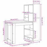 Desk with Shelf White 122 x 67 x 145 cm Engineered Wood - Extra Image
