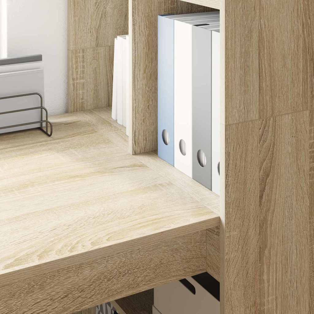 Desk with Shelf Sonoma Oak 122 x 67 x 145 cm Engineered Wood