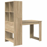 Desk with Shelf Sonoma oak 122 x 67 x 145 cm Engineered Wood - Close-Up Angle