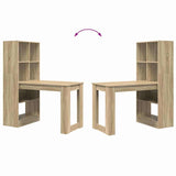 Desk with Shelf Sonoma oak 122 x 67 x 145 cm Engineered Wood - Extra Image