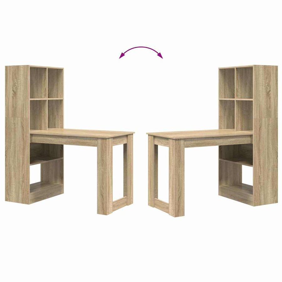Desk Sonoma Oak Engineered Wood 122 x 67 x 145 cm