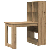 Desk with Shelf Artisan oak 122 x 67 x 145 cm Engineered Wood - Front View