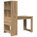 Desk with Shelf Artisan oak 122 x 67 x 145 cm Engineered Wood - Close-Up Angle