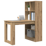 Desk with Shelf Artisan oak 122 x 67 x 145 cm Engineered Wood - Side View