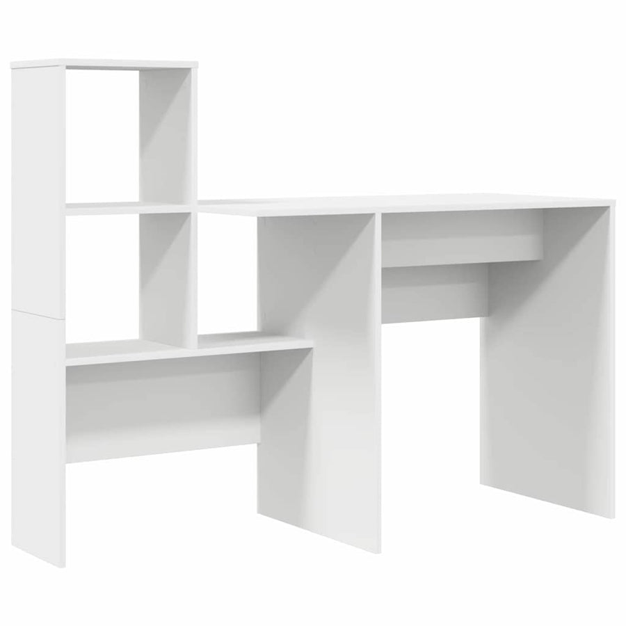 Desk White Engineered Wood 131,5 x 50 x 106,5 cm
