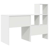 Desk with Drawer White 131,5 x 50 x 106,5 cm Engineered Wood - Low Angle