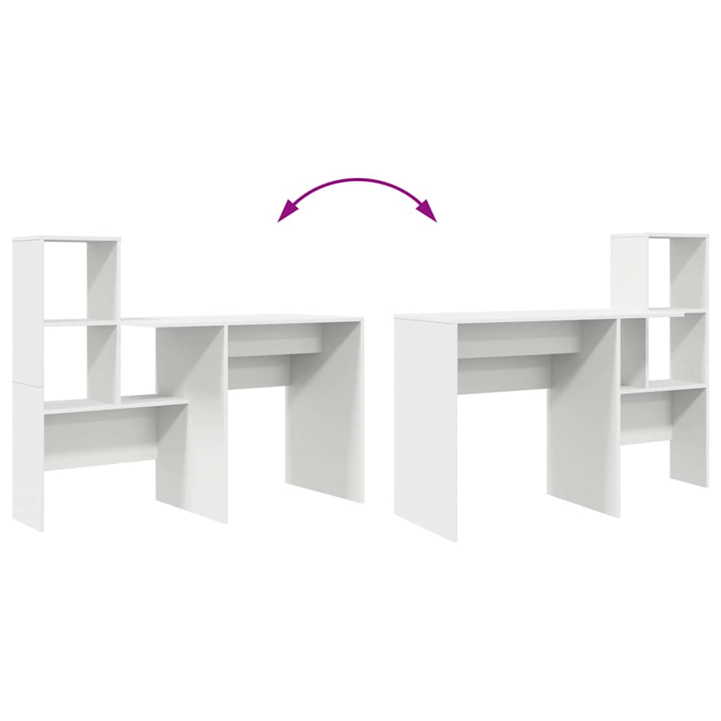 Desk with Drawer White 131,5 x 50 x 106,5 cm Engineered Wood