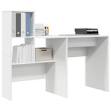 Desk with Drawer White 131,5 x 50 x 106,5 cm Engineered Wood - Side View