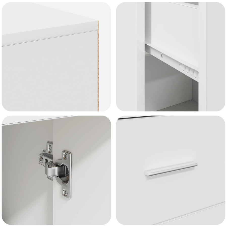 Corner Desk with Drawer with Shelf White 102 x 88 x 75 cm