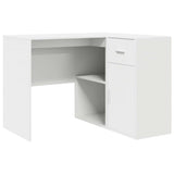Corner Desk with Drawer White 102 x 50 x 75 cm Engineered wood - Front View