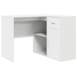 Corner Desk with Drawer White 102 x 88 x 75 cm - Front View
