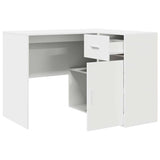 Corner Desk with Drawer White 102 x 50 x 75 cm Engineered wood - Close-Up Angle