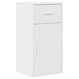 Corner Desk with Drawer White 102 x 88 x 75 cm - Rear View