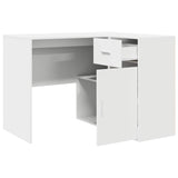 Corner Desk with Drawer White 102 x 88 x 75 cm - Close-Up Angle