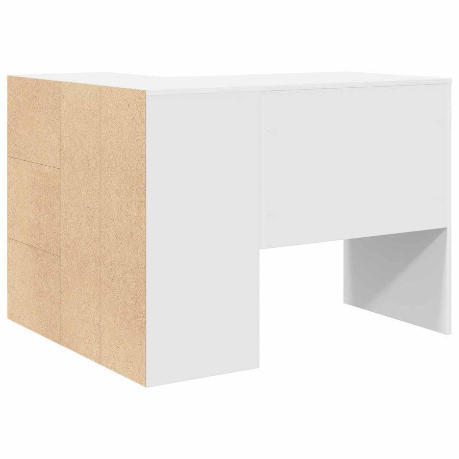 Corner Desk with Drawer with Shelf White 102 x 88 x 75 cm