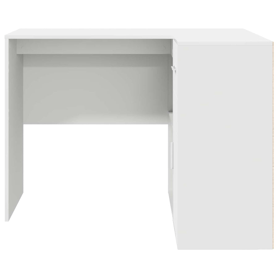 Corner Desk with Drawer with Shelf White 102 x 88 x 75 cm