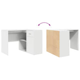 Corner Desk with Drawer White 102 x 50 x 75 cm Engineered wood - Extra Image