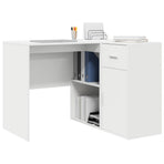 Corner Desk with Drawer with Shelf White 102 x 88 x 75 cm