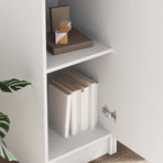 Desk with Shelf with Storage with Door 2 pcs White