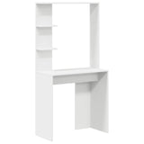 Desk with Storage with Shelf 2 pcs White Engineered wood - 45-Degree Angle