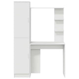 Desk with Storage with Shelf 2 pcs White Engineered wood - Extra Image
