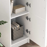 Desk with Storage with Shelf 2 pcs White Engineered wood - Top-Down View