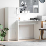 Desk with Storage with Shelf 2 pcs White Engineered wood
