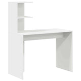 Desk with Storage with Shelf 2 pcs White Engineered wood - 45-Degree Angle
