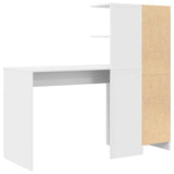 Desk with Storage with Shelf 2 pcs White Engineered wood - Extra Image