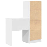 Desk with Storage with Drawer 2 pcs White Engineered wood - Extra Image