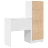 Desk with Storage with Drawer 2 pcs White Engineered wood - Extra Image